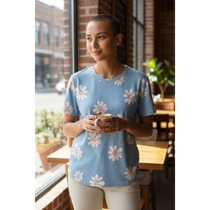 Floral Blue Women's Top